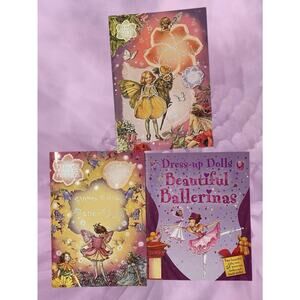 Vintage Toy Paper Doll and Flower Fairies Dress up Sticker Books Set Of 3-READ